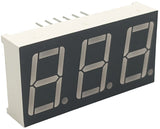 Red 3-Digit Common Anode 7 Segment LED Display, 0.6" Digit Height, 12 Leads