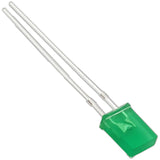 Green Rectangular LED, Diffused Lens (5mm x 2mm x 7mm)