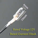 Warm White 4mm 12V 70mA Bulb with Wire Leads