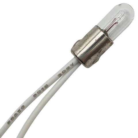 White T-1 3/4 Sub-Miniature Incandescent Indicator Lamp, 6V 0.05A, Bayonet Mount with Wire Leads