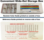 365 Piece Resistor Kit 1/4 Watt in Compartmentalized Cardboard Storage Box - Wide Variety of Values