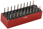 Rocker Style DIP Switch with 10 Switches, 20-Pin, SPST, Red Color, 27.4mm x 9.6mm x 7.9mm