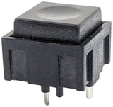 Momentary Switch SPST - Black Square Button (12.4mm x 12.4mm x 10.4mm)