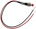 Momentary Switch with Open Wires, Red, 8" Long Wires