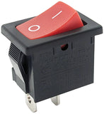 Rocker Switch, SPST, ON-OFF, Red with White Marking