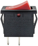 Rocker Switch, SPST, ON-OFF, Red with White Marking