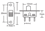 Mini Slide Switch SPDT with Solder Lugs, 3 Pins