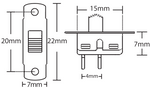 Mini Slide Switch, SPST 2 Pin Solder Lug