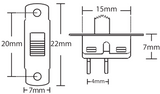 Mini Slide Switch, SPST 2 Pin Solder Lug