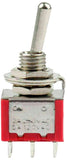 Mini DPDT Toggle Switch ON-ON with 6-Pin Solder Lug Termination, 6A @ 125V AC (0.51" x 0.5" x 1.15")