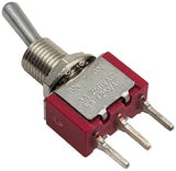 Miniature On-On SPDT Toggle Switch, 3-Pin PC Lead Termination