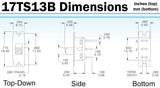 SPDT On-On Mini Slide Switch with 3 Solder Lug Terminals (0.24" x 0.50")