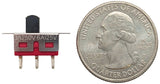 SPDT On-Off-On Mini Slide Switch with 3 Solder Lug Terminals (0.24" x 0.50")