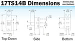 SPDT On-Off-On Mini Slide Switch with 3 Solder Lug Terminals (0.24" x 0.50")