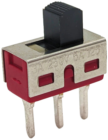 SPDT On-Off-On Mini Slide Switch with PC Leads, 3 Pins (0.24" x 0.50")