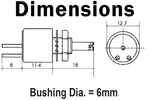 5Ω 1W Single Turn Cermet Potentiometer, Panel Mount, Slotted Shaft