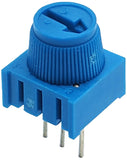 500K Ohm Cermet Potentiometer, Single Turn with Knob, 0.1" Pin Spacing for Breadboards