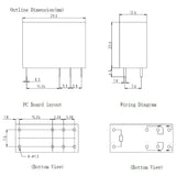 12V 5A Single Contact Relay DIP, 270 Ohms Coil Resistance, Black Case, HLS-14F3L-DC12V-C