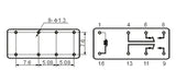 12V Relay DIP, Coil Arrangement: 2 Form C (DPDT), Capable of Switching Loads up to 2A, HLS-4078-DC12V