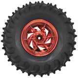 Dagu 120mm Spiked Rubber Wheel for RC / Robotics, 60mm Width, 4mm Axle (RS003CS)