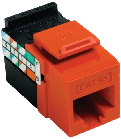 Leviton Orange GigaMax 5E QuickPort Connector, Cat 5E (5G108-RO5)