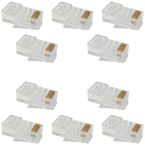 10 Pack RJ45-8 Modular Plugs, 8P8C, UTP Solid