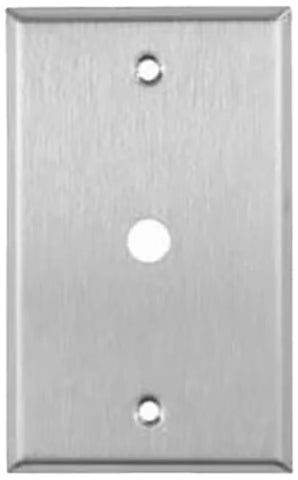 Mulberry 1-Gang 5/8" ID Round Telephone Opening Wallplate, Stainless Steel (97201)