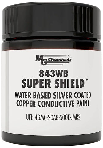 MG Chemicals 843WB Super Shield Water Based Silver Coated Copper Print, Light Metallic Brown, 12 mL Glass Jar (843WB-15ML)