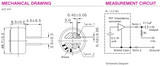 9.7 mm Diameter Electret Condenser Microphone FET, 2 to 10V DC, 1K Ohm Impedance, 50 to 8 KHz Frequency