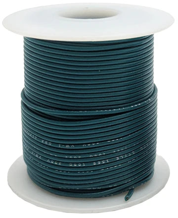 100 Feet Green 24 Gauge Solid Hook-Up Wire, Tinned Copper, PVC Insulation (Shade May Vary), 300 Volts