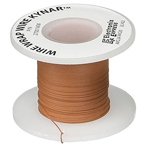 Brown 30 Gauge Solid Kynar Wire Wrap, 100 Feet