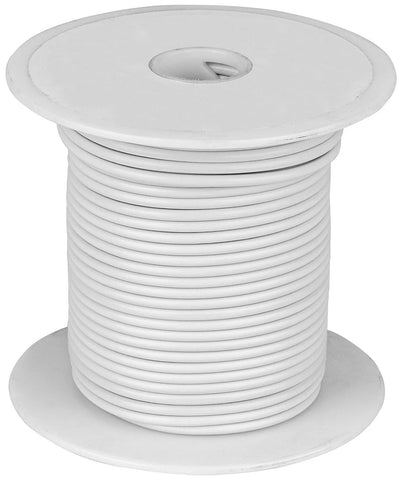 100 Feet White 16 Gauge Stranded Hook-Up Wire, Copper, PVC Insulation (Shade May Vary)