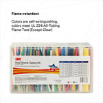 3M Heat Shrink Tubing Color Assortment Kit, 3/32" to 1/2" Single Wall (Thin) Polyolefin (FP-301)