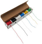 20 Gauge Hook Up Wire Kit - Solid Wire, Tinned Copper - Includes 6 Different Color 100 Foot Spools