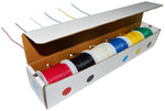 Solid 22 Gauge Hook Up Wire Kit - Includes 6 Different Color 100 Foot Spools, Tinned Copper, PVC Insulated