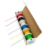 Solid 22 Gauge Hook Up Wire Kit - Includes 6 Different Color 25 Foot Spools, Tinned Copper, PVC Insulated