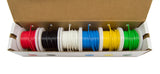 22 Gauge Hook Up Wire Kit - Solid Wire, Tinned Copper - Includes 6 Different Color 25 Foot Spools