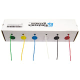 Solid 22 Gauge Hook Up Wire Kit - Includes 6 Different Color 25 Foot Spools, Tinned Copper, PVC Insulated