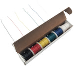 Stranded 24 Gauge Hook Up Wire Kit - Includes 6 Different Color 100 Foot Spools, Tinned Copper, PVC Insulated