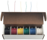 Solid 26 Gauge Hook Up Wire Kit - Includes 6 Different Color 25 Foot Spools, Tinned Copper, PVC Insulated