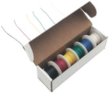 Solid 26 Gauge Hook Up Wire Kit - Includes 6 Different Color 25 Foot Spools, Tinned Copper, PVC Insulated