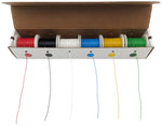 Stranded 26 Gauge Hook Up Wire Kit - Includes 6 Different Color 100 Foot Spools, Tinned Copper, PVC Insulated