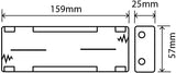 Battery Holder For 6 X C-Cell (with Solder Tags), Size 159 x 57 x 25 mm