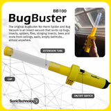 Sonic Technology BugBuster BB100, Cordless Bug Vacuum & Catcher for Spiders, Insects, Ants, Flies, Battery Operated Insect Catcher w/Tactile Rocker Switch for Easy On/Off Operation