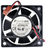 Small 12V DC Brushless Fan 60 x 60 x 20mm, 2 Wire, 31.21 CFM, Ball Bearing (DFD0612L)