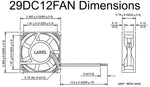 Small 12V DC Brushless Fan 60 x 60 x 20mm, 2 Wire, 31.21 CFM, Ball Bearing (DFD0612L)