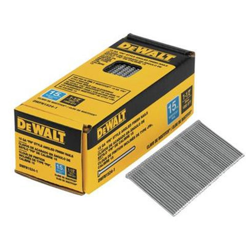 DeWalt 15 Gauge "FN" Style Finish Nails, 2" Length (1,000 per Box)