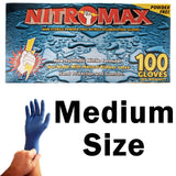 SIZE MEDIUM NitroMax Powder-Free Nitrile Gloves – 5 Mil, Box of 100