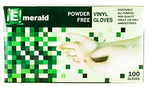 Emerald Shannon Powder-Free Vinyl Gloves – 4 Mil - Box of 100 (X-Large)