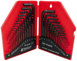 30 Piece Hex Wrench Set, Popular Inches and Metric Sizes with Red Storage Case